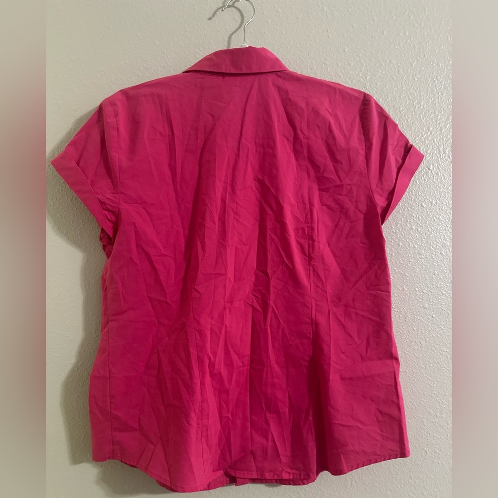 🐣Liz Claiborne Fuchsia Button-Down Shirt - Picture 8 of 10